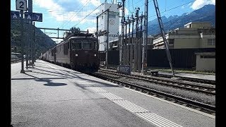 Züge in Visp Wallis Schweiz  Urlaubstrainspotting am Bahnhof Visp [upl. by Maggee861]