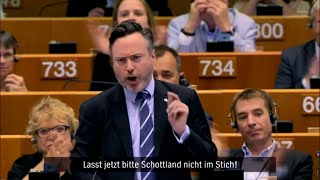 Emotionaler Auftritt im EUParlament quotLasst Schottland jetzt nicht im Stichquot  DER SPIEGEL [upl. by Htrahddis68]