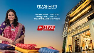 Prashanti Sarees  Live from Hyderabad  Store silk saree collection [upl. by Remy]