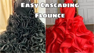 DIY EASY CASCADING FLOUNCE RUFFLES DRESS TUTORIAL  STEP BY STEP TUTORIAL [upl. by Essenaj]