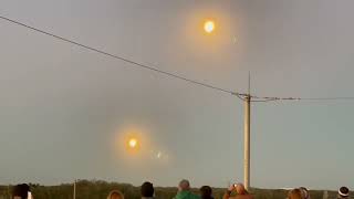 SpaceX Falcon Heavy side boosters landing [upl. by Crudden]