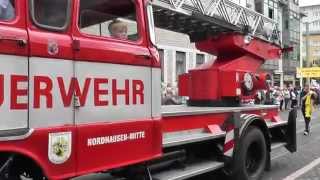 Historische Feuerwehrfahrzeuge beim Rolandsfest 2012 in Nordhausen [upl. by Ardnekal]