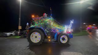 See The Amazingly Bright Tractors In The Welshpool Illuminated Tractor Run 4K [upl. by Toille]