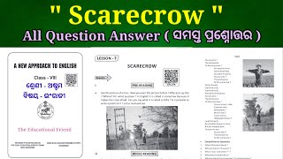 Scarecrow question answer class 8 English comprehension question answer odia medium [upl. by Baptlsta850]