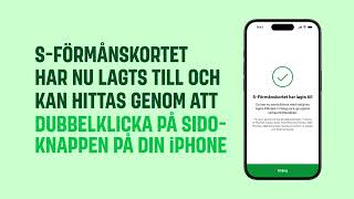 Det är enkelt att lägga till SFörmånskort i Apple Plånbok [upl. by Norrie]