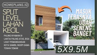 SPLIT LEVEL TERBAIK Mungil Lahannya Maksimal Ruangnya Lahan 5x95m kode 168 [upl. by Noirred]