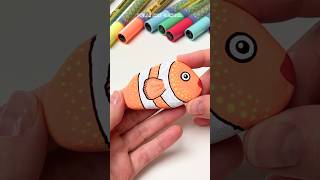 Rock Painting Tutorial for Beginners 🐠 shorts [upl. by Gutow]