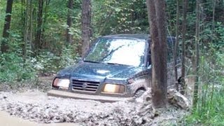 Suzuki Sidekick on muddy trails  Southington Offroad OH [upl. by Cheffetz]