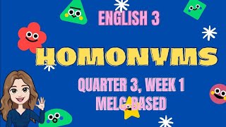 HOMONYMS ll ENGLISH GRADE 3 [upl. by Audie]