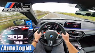 2020 BMW M5 F90 Competition 625HP TOP SPEED 309kmh on AUTOBAHN by AutoTopNL [upl. by Thalia514]