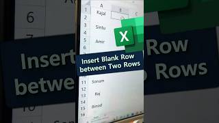 💥💥Auto Insert blank rows after each rows  Auto insert blank rows in excel shorts ytviral [upl. by Lenard]