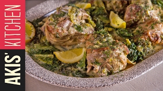 Greek Lamb Fricassee  Akis Petretzikis [upl. by Aicatsanna]