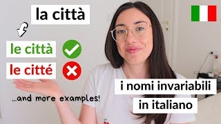 I nomi invariabili in italiano Qual è il plurale di CITTÀ learnItalian [upl. by Norri]