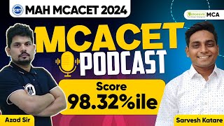 MAH MCACET 2024 Podcast quotSarveshquot Score 9832ile  Preparation Strategy  Learning From Toppers [upl. by Anemix]