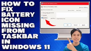 How To Fix Battery Icon Missing From Taskbar in Windows 11 Solution [upl. by Sualohcin]