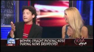 Red Eye  Woman Eats Booger During TV News [upl. by Adnohsirk]