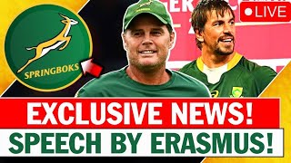 🚨 LAST MINUTE THE POWERFUL SPEECH BY RASSIE ERASMUS IT TOOK EVERYONE BY SURPRISE SPRINGBOKS NEWS [upl. by Paolo]