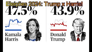 FN Rastreador das eleições presidenciais de 2024 Trump x Harris  últimas médias nacionais [upl. by Center]