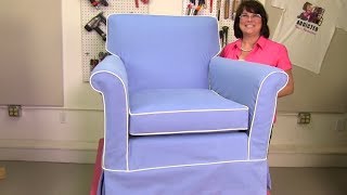 How To Slipcover An Attached Pillow Back Club Chair [upl. by Ynot]