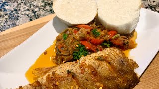 How To Cook Yam Calaba Yam  With Fish Stew Sea Bass [upl. by Yeldoow]