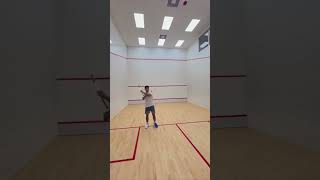 Sanjay Jeeva knows how to 𝙝𝙖𝙣𝙙𝙡𝙚 a squash racket 😅 trickshot [upl. by Glynn614]