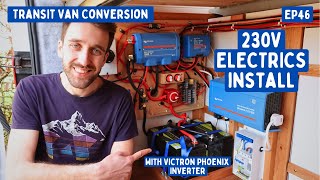 Campervan 230V Electrics Install with Victron Phoenix Inverter  Transit Van Conversion E46 [upl. by Cristiano]