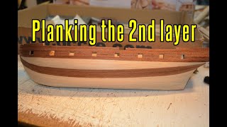 HMS Beagle  part 12 Planking The 2nd Layer [upl. by Assenna988]