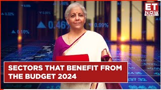 Budget 2024 Stock Market In Red But Which Sectors Gained  Nirmala Sitharaman [upl. by Columbyne290]