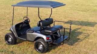 GAS Custom Lifted Charcoal Metallic Golf Cart with Turn Signals 14quot Rims MORE [upl. by Arimak275]