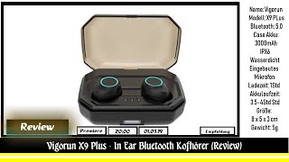 Vigorun X9 Plus  Review  In Ear Bluetooth Kopfhörer [upl. by Ive]