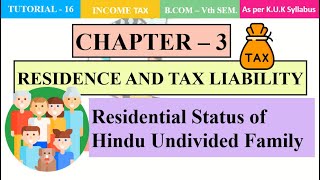 Residential Status of Hindu Undivided Family CH3 [upl. by Ely]