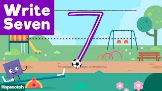 Write 7 Seven  Number Formation Song [upl. by Gillette]