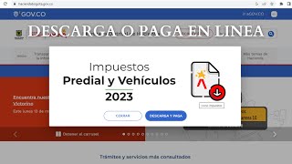 Descarga el recibo o realiza el pago en línea del impuesto de vehículo 2023 Bogotá [upl. by Orten103]