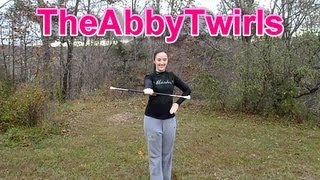 Horizontal  Novice Baton Twirling  How to Twirl a Baton  TheAbbyTwirls [upl. by Bronwyn]