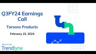 Tarsons Products Earnings Call for Q3FY24 [upl. by Esina]