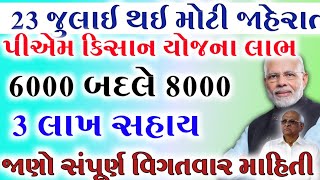 પીએમ કિસાન યોજના 20246000 ને બદલે 800018 મો હપ્તાની તારીખ જાહેર3 લાખKhedut Sahay [upl. by Dara464]