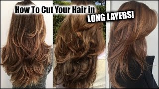 HOW I CUT MY HAIR AT HOME IN LONG LAYERS │ Long Layered Haircut DIY at Home │Updated [upl. by Gaut]