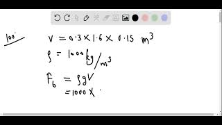 Using the dimensions in Question 96 which answer below is closest to the buoyant force that the wat [upl. by Ithaman676]