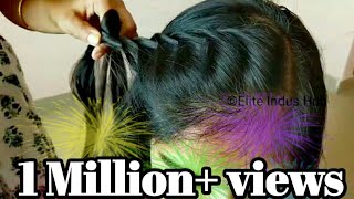 Twisted Puffy Hairstyle with Side Swept Fishtail  Theri Samantha Hairstyle Tutorial [upl. by Carder485]