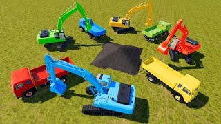 Excavators video Game JCB loads Colors and Transporting a Trucks  Which Excavator is Right [upl. by Ydne]