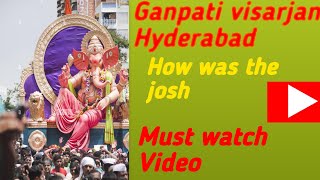 Ganpati bappa Visarjan ceremonies at Hyderabad 🙏🙏2024 [upl. by Ahsenal]