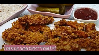 Tavuk Kroket TarifiMısır Gevreğine Batırılmış Kroket Tarifi [upl. by Ahsemrac]