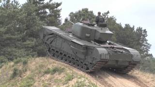 Churchill Tank climbing a hill at Bovington Tank driving area [upl. by Molton]