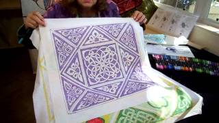 Ink work using Tsukineko Inks by Quilters Treasure [upl. by Lenox]