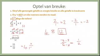 Wiskunde met LitNetvideo graad 8 Optel en aftrek van breuke [upl. by Edgar]