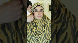 TIE BACK QUICK FIX HIJAB  CARAMEL ZEBRA  TUTORIAL  SHORTS [upl. by Simonetta]