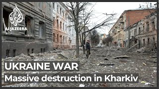 Ukraine Massive destruction in Kharkiv after Russian bombardment [upl. by Naej]