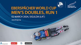 RELIVE  Mens Doubles Run 1  EBERSPÄCHER Luge World Cup  Sigulda LAT [upl. by Tonnie231]