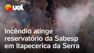 Incêndio atinge reservatório da Sabesp e afeta fornecimento de água em Itapecerica [upl. by Aisila916]