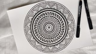 How To Draw Easy Mandala For Beginners  HOW TO Make the SIMPLE MANDALA  MANDALA ART for beginner [upl. by Marjory265]